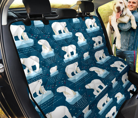 Polar Bear Pattern Print Design PB02 Rear Dog  Seat Cover