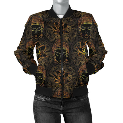 Buddha Pattern Print Design 03 Women's Bomber Jacket