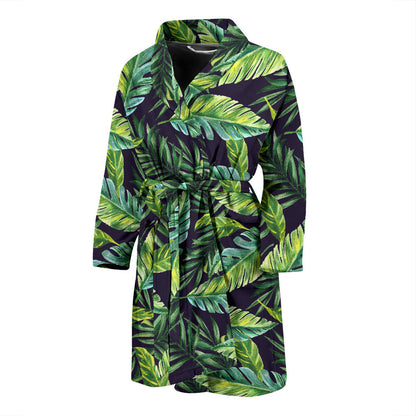 Tropical Flower Pattern Print Design TF06 Men Bathrobe