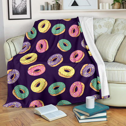 Donut Pattern Print Design DN08 Fleece Blanket