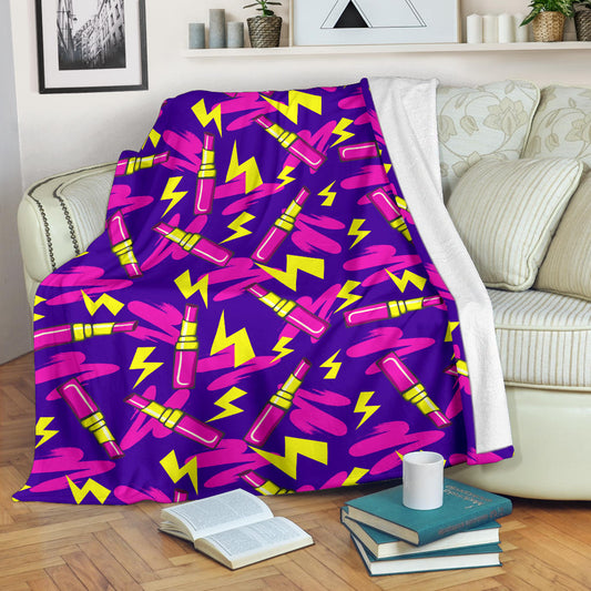 Lipstick Pattern Print Design LT04 Fleece Blanket
