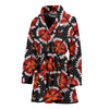 Carnations Pattern Print Design CN03 Women Bathrobe