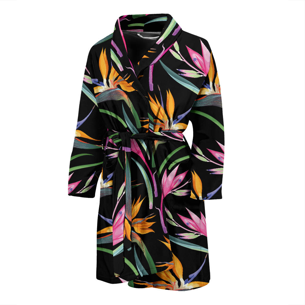 Tropical Flower Pattern Print Design TF017 Men Bathrobe