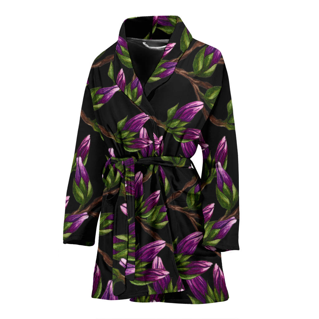 Magnolia Pattern Print Design MAG010 Women Bathrobe