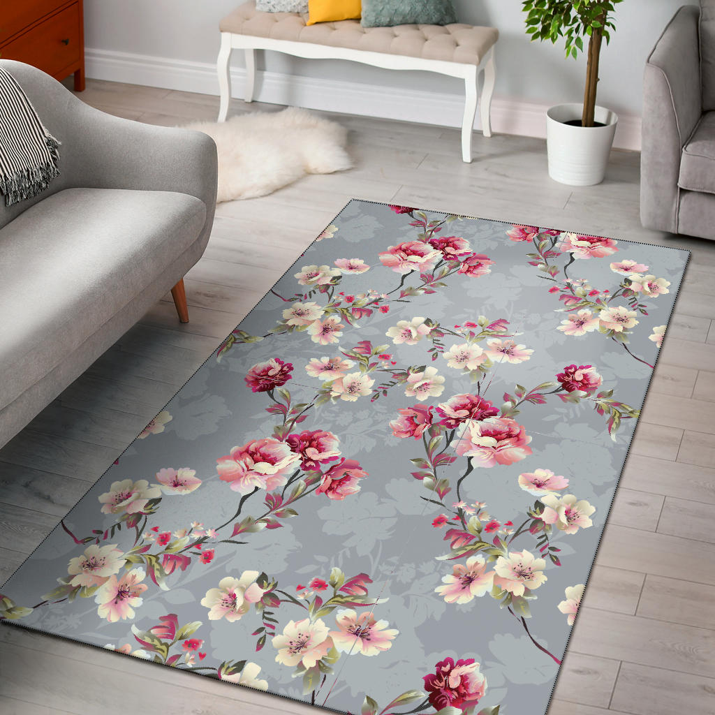 Summer Floral Pattern Print Design SF02 Area Rugs