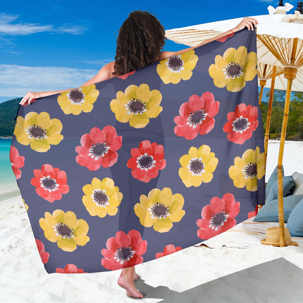 Anemone Pattern Print Design AM010 Sarong Pareo Wrap