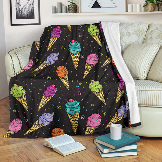 Ice Cream Pattern Print Design IC06 Fleece Blanket