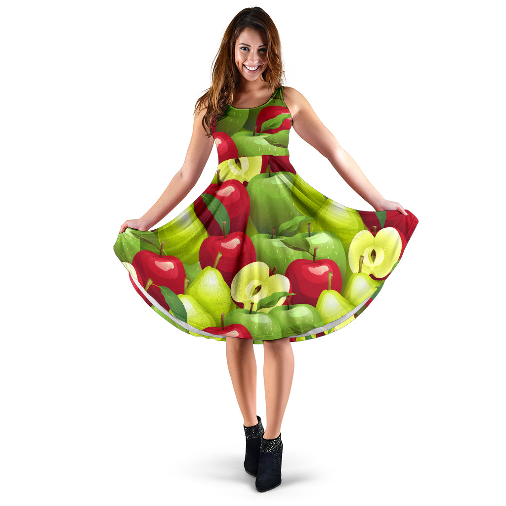 Apple Pattern Print Design AP03 Midi Dress