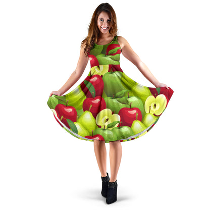 Apple Pattern Print Design AP03 Midi Dress