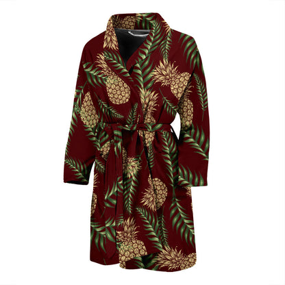 Pineapple Pattern Print Design PP013 Men Bathrobe
