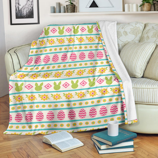 Easter Eggs Pattern Print Design RB016 Fleece Blanket