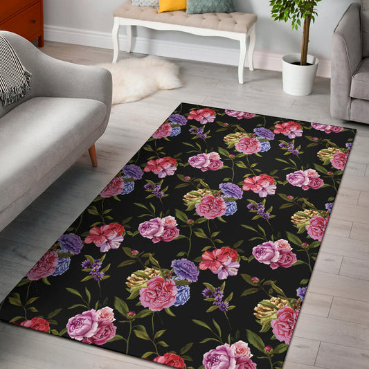 Carnations Pattern Print Design CN05 Area Rugs