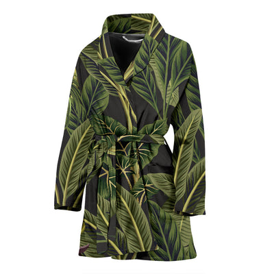 Banana Leaf Pattern Print Design BL04 Women Bathrobe