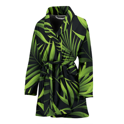 Palm Leaves Pattern Print Design PL07 Women Bathrobe