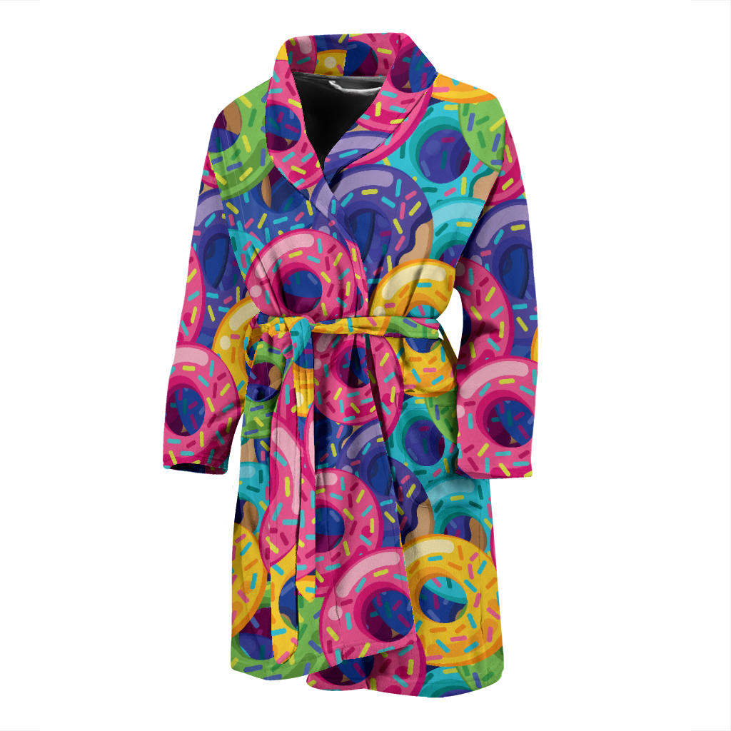 Donut Pattern Print Design DN010 Men Bathrobe