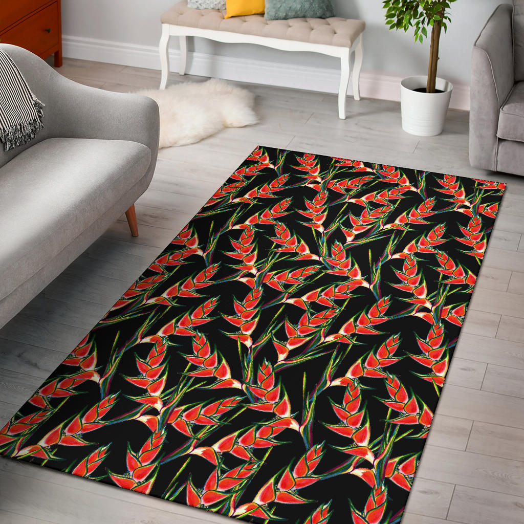 Heliconia Pattern Print Design HL010 Area Rugs
