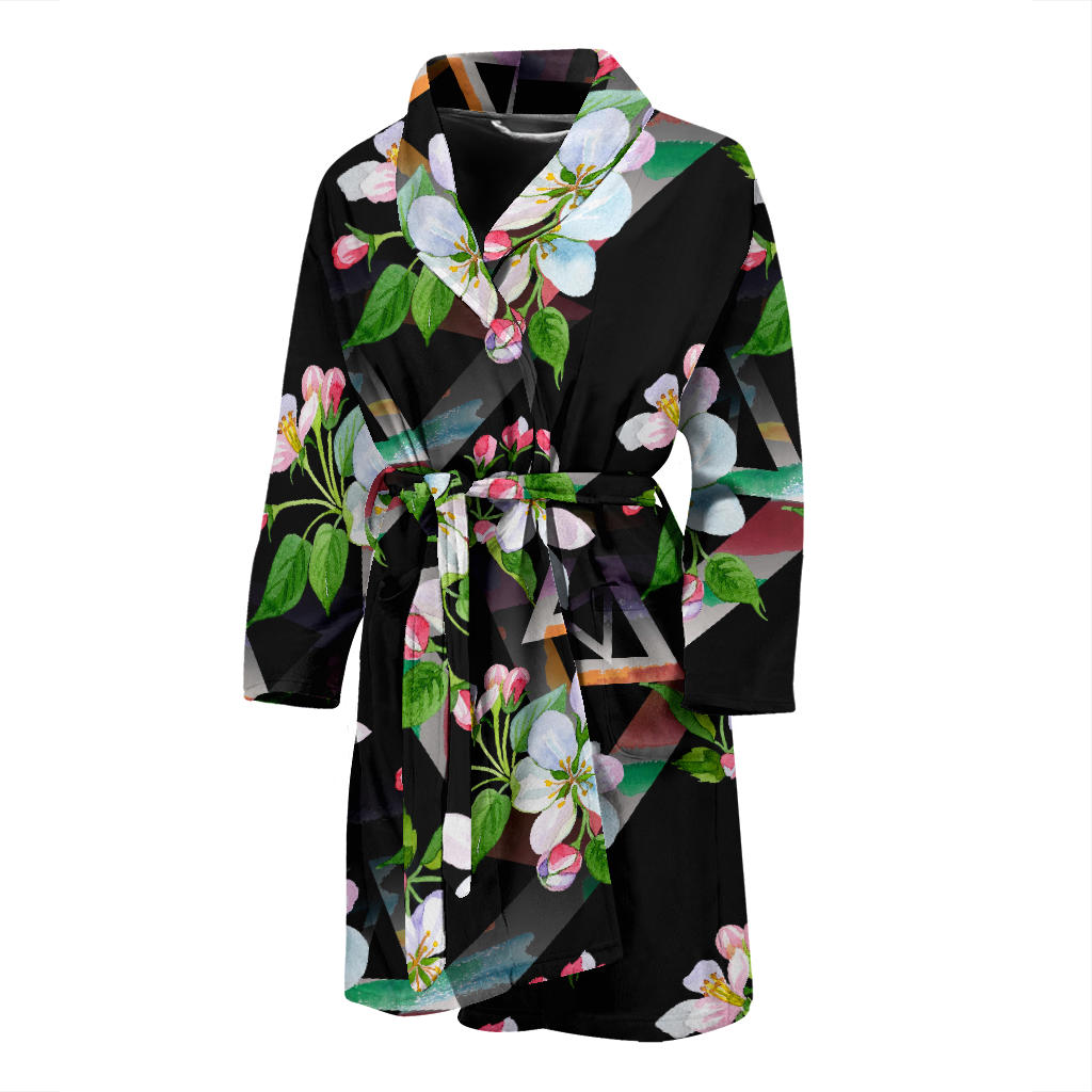 Apple Blossom Pattern Print Design AB07 Men Bathrobe