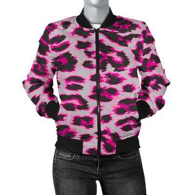 Leopard Pattern Print Design 02 Women's Bomber Jacket