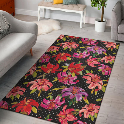 Lily Pattern Print Design LY012 Area Rugs