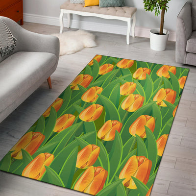 Tulip Orange Pattern Print Design TP07 Area Rugs