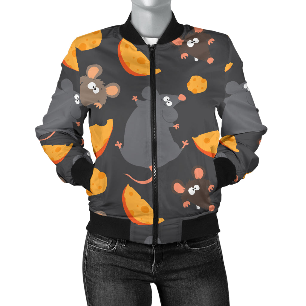Rat Pattern Print Design 04 Women's Bomber Jacket