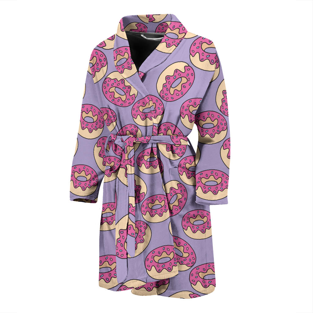 Donut Pattern Print Design DN015 Men Bathrobe