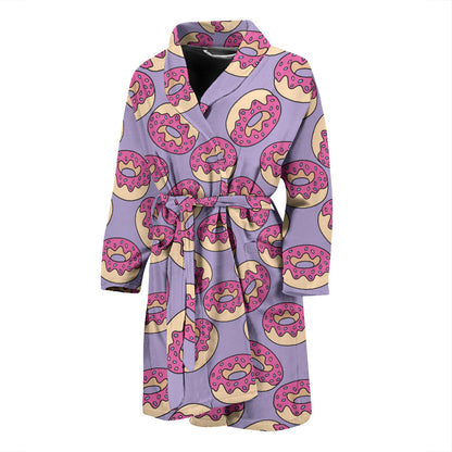 Donut Pattern Print Design DN015 Men Bathrobe