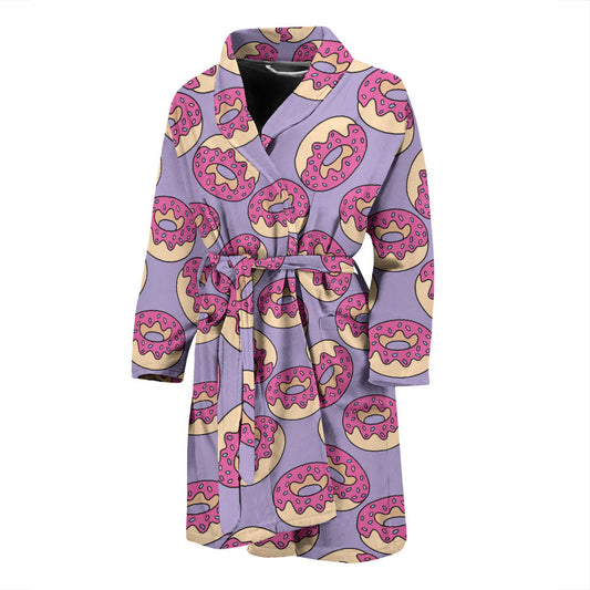 Donut Pattern Print Design DN015 Men Bathrobe