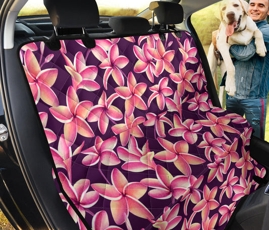 Purple Plumeria Pattern Print Design PM010 Rear Dog  Seat Cover