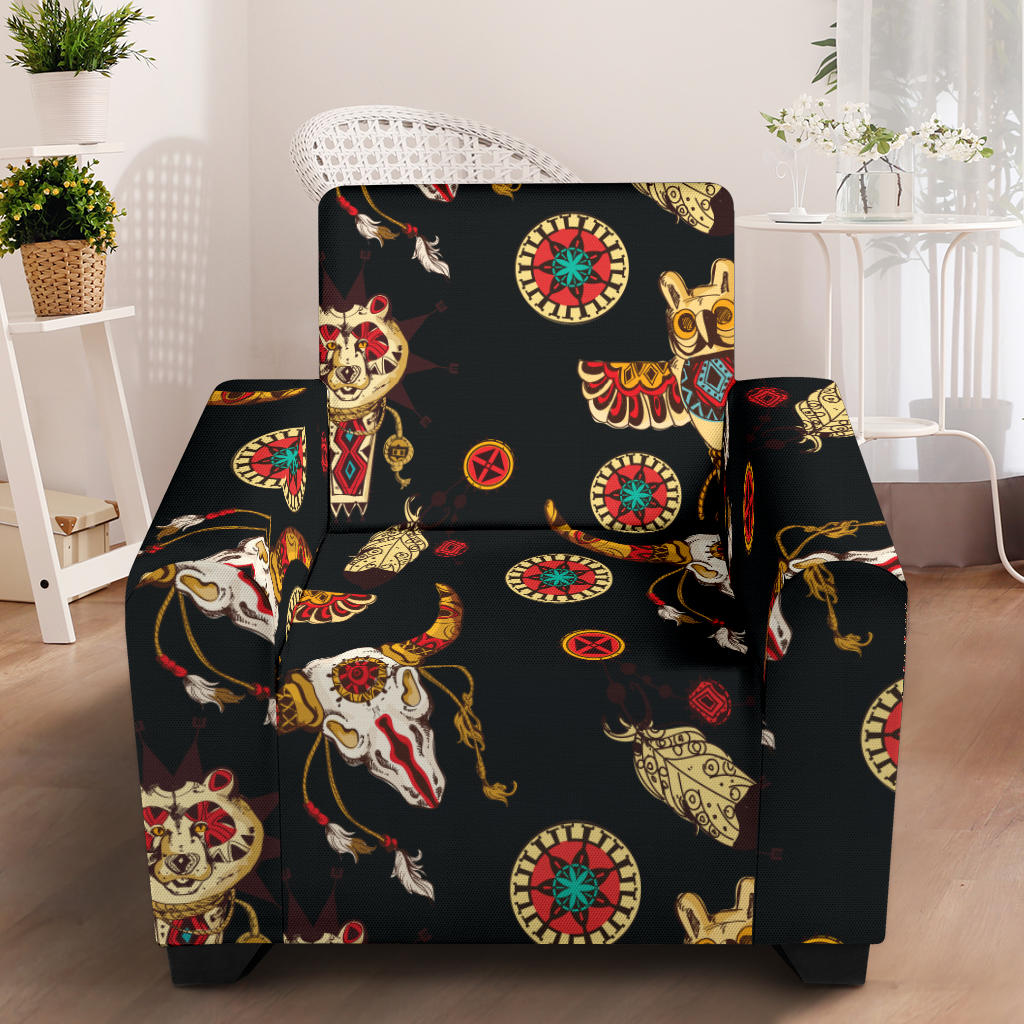 Native American Symbol Pattern Armchair Slipcover