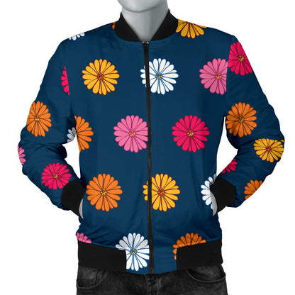 Gerberas Pattern Print Design GB06 Men Bomber Jacket