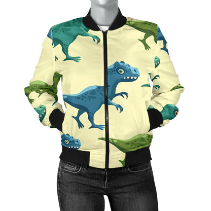 T Rex Pattern Print Design A04 Women's Bomber Jacket