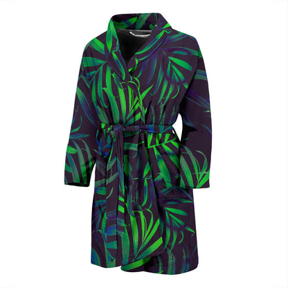 Palm Leaves Pattern Print Design PL01 Men Bathrobe