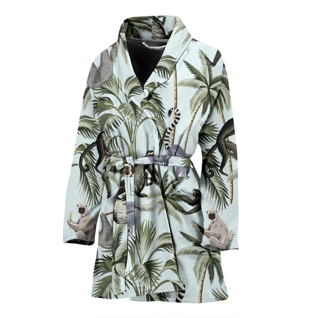 Rainforest Pattern Print Design RF04 Women Bathrobe