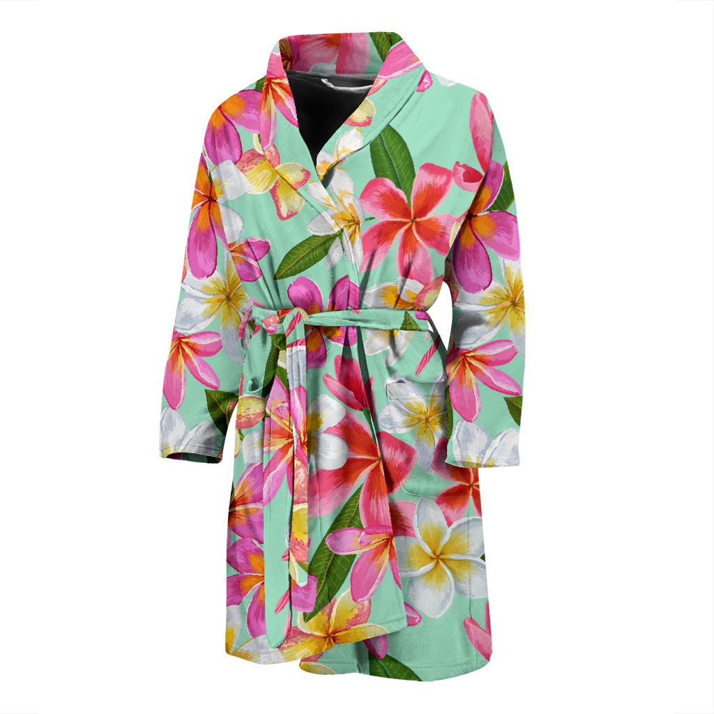 Plumeria Pattern Print Design PM014 Men Bathrobe