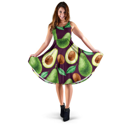 Avocado Pattern Print Design AC08 Midi Dress