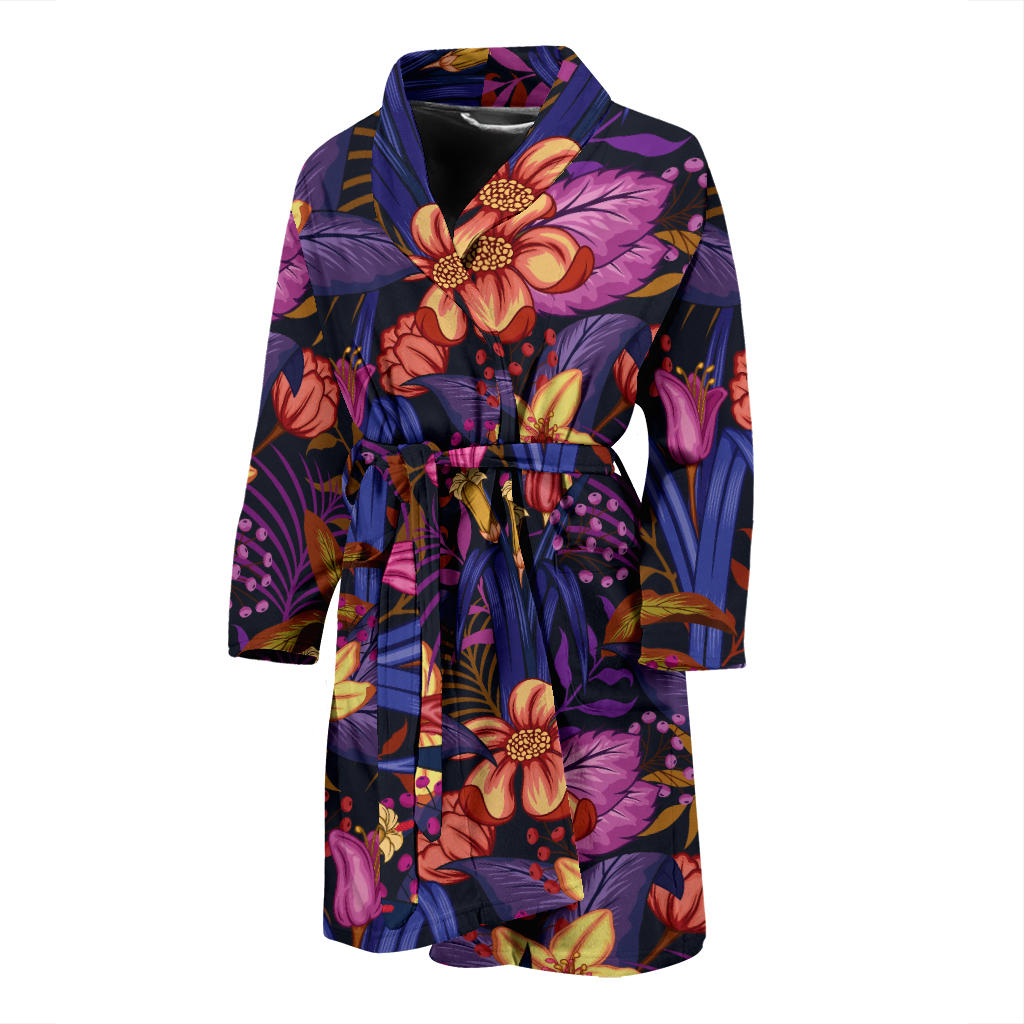 Lily Pattern Print Design LY016 Men Bathrobe