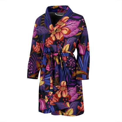 Lily Pattern Print Design LY016 Men Bathrobe