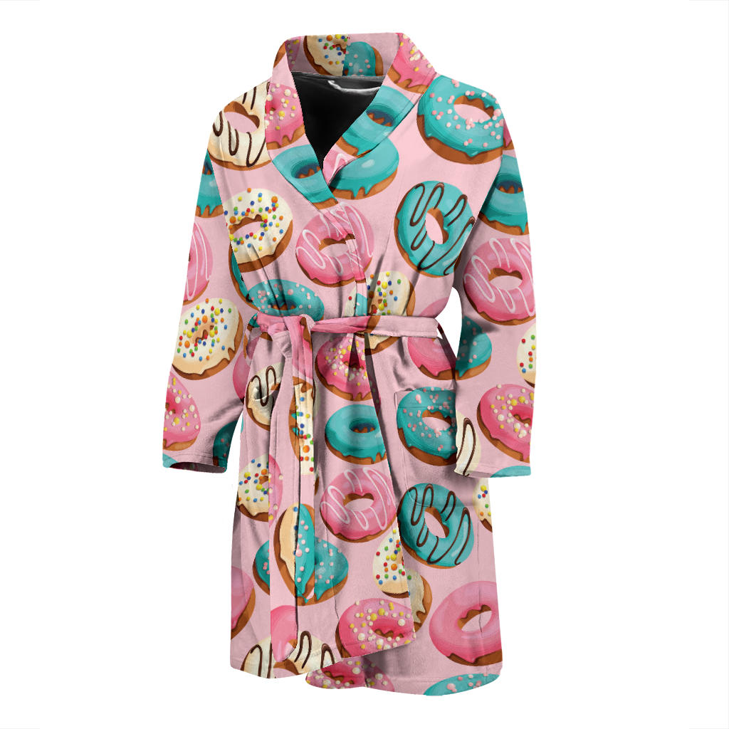 Donut Pattern Print Design DN06 Men Bathrobe
