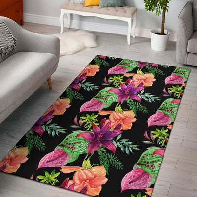 Amaryllis Pattern Print Design AL09 Area Rugs