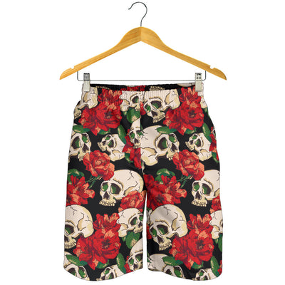 Skull Red Rose Mens Shorts