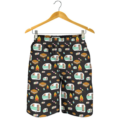 Camper marshmallow Camping Design Print Mens Shorts
