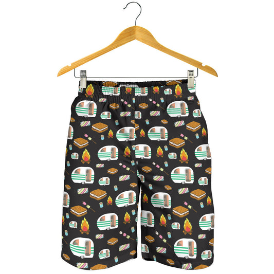 Camper marshmallow Camping Design Print Mens Shorts