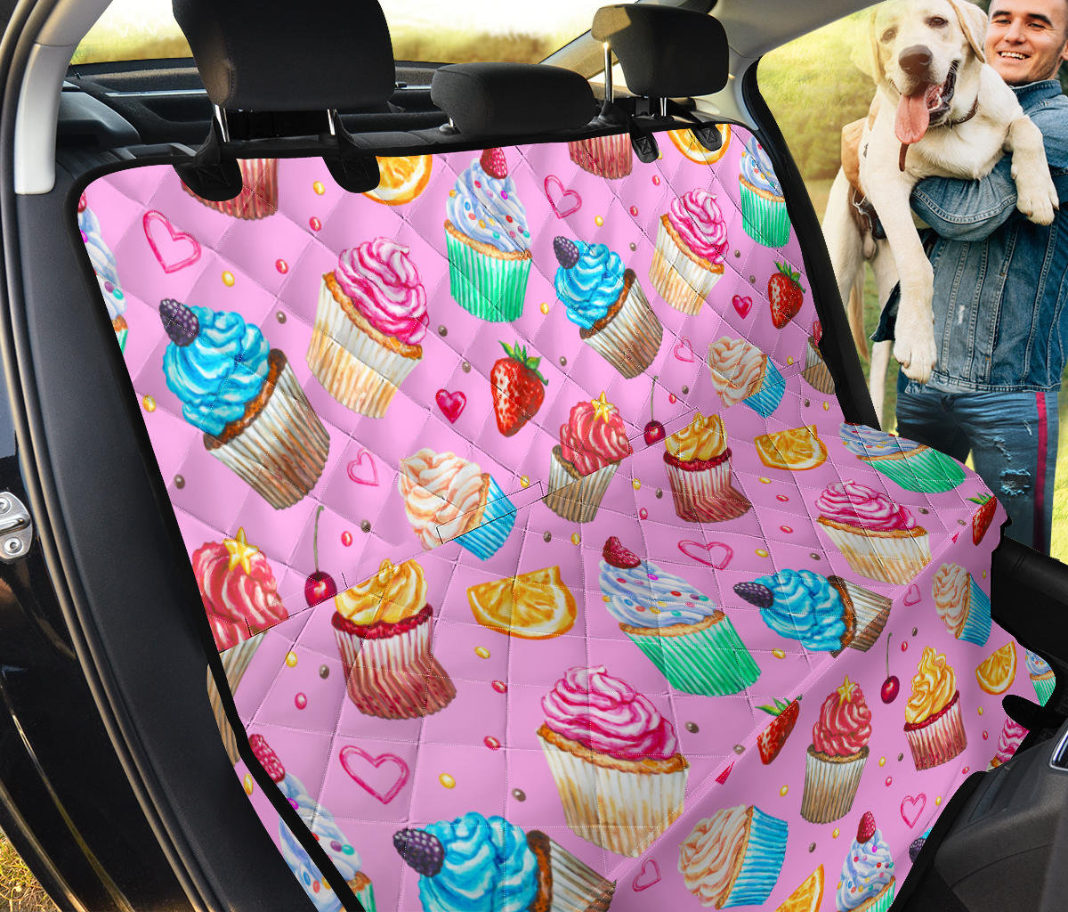 Cupcake Pattern Print Design CP05 Rear Dog  Seat Cover