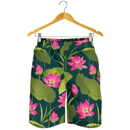 Water Lily Pattern Print Design WL09 Mens Shorts