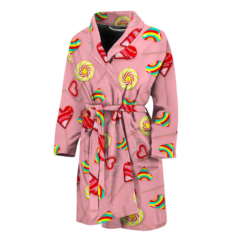 Lollipop Pattern Print Design LL05 Men Bathrobe