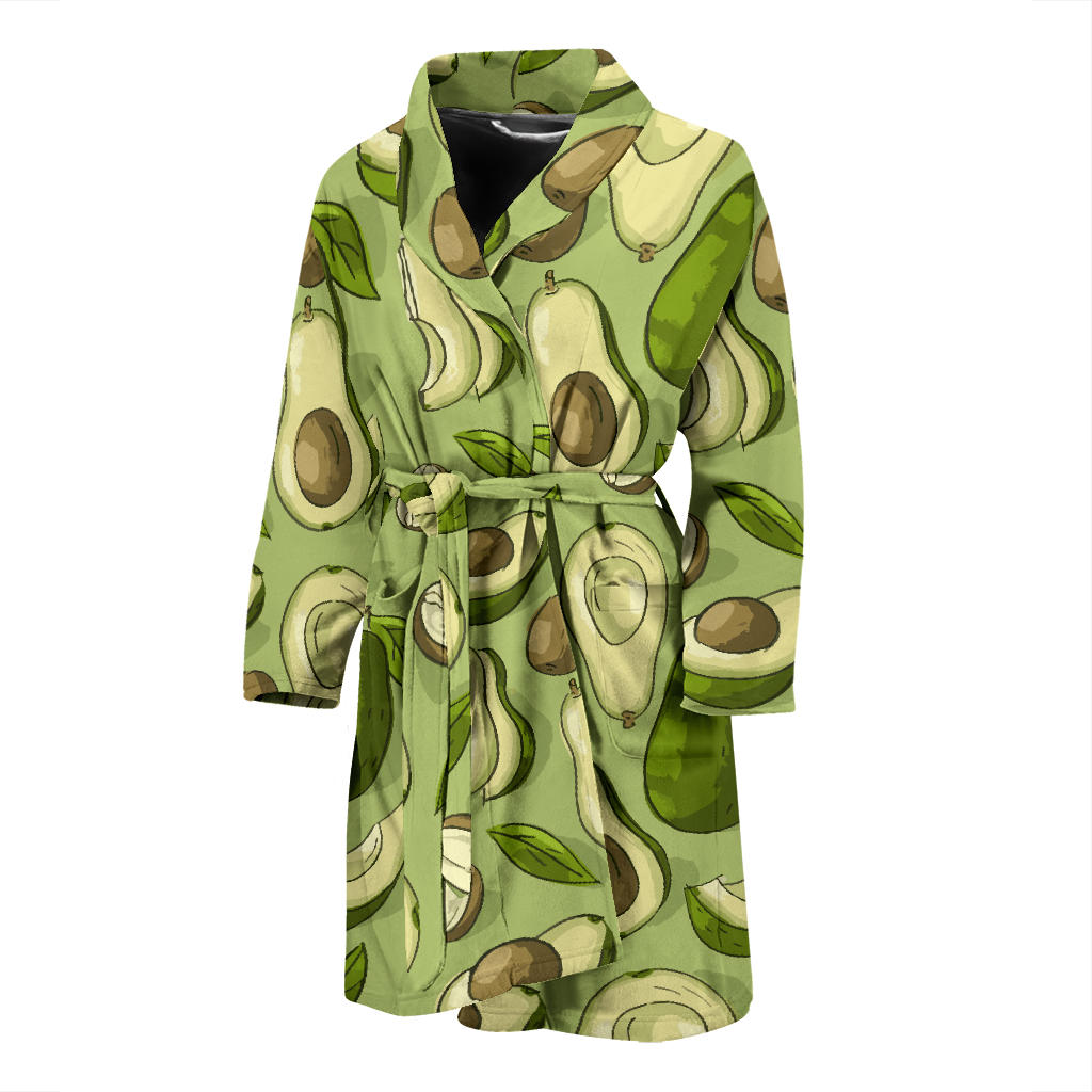 Avocado Pattern Print Design AC03 Men Bathrobe