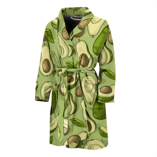 Avocado Pattern Print Design AC03 Men Bathrobe