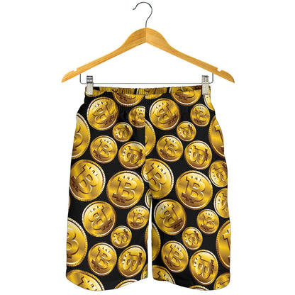 Bitcoin Pattern Print Design DO05 Mens Shorts