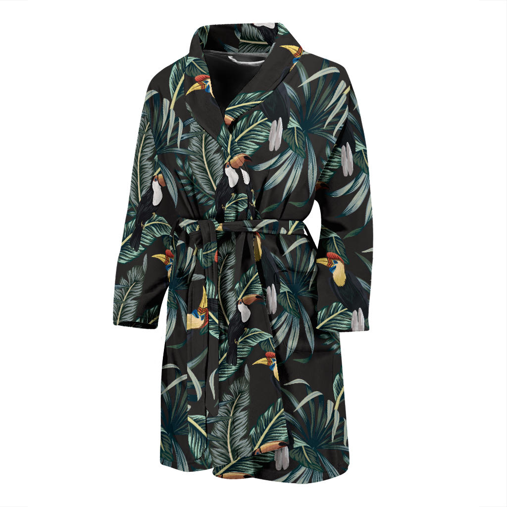 Rainforest Pattern Print Design RF06 Men Bathrobe